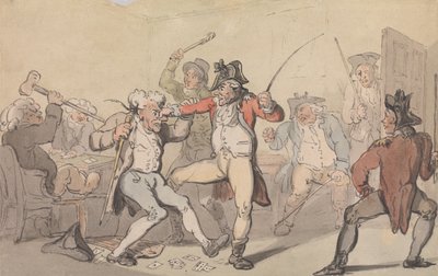 A Black Leg Detected Secreting Cards by Thomas Rowlandson